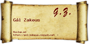 Gál Zakeus névjegykártya